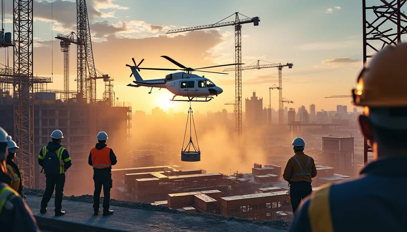 Illustration: Comprendre le rôle de l’hélicoptère dans le secteur du bâtiment et des travaux publics